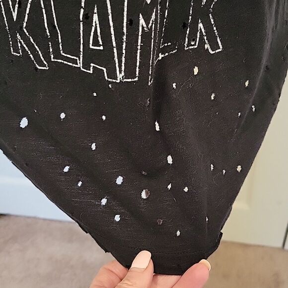 ZUTTER Black Dream On Dreamer T-Shirt with Holes Size Small - Picture 5 of 7